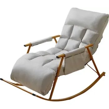 Obývací pokoj Houpací křeslo s kovovou základnou v zlaté barvě – bílé