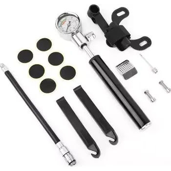 Cyklo nářadí Univerzální sada na opravu jízdních kol s mini pumpičkou a měřičem tlaku
