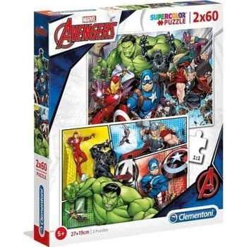 Puzzle Puzzle Clementoni 120 dílků Puzzle Supercolor The Avengers 2x60