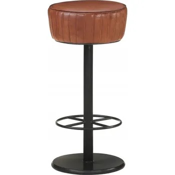 Barová židle Barová stolička z hnědé kůže, 37 x 76 cm, rám z lakované oceli