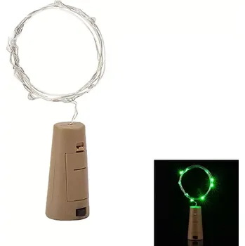 Vánoční dekorace LED řetěz s korkovou zátkou – zelený