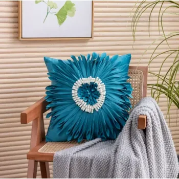 Povlak na polštářek Dekorativní povlak na polštář s chryzantémovým vzorem 45x45 cm