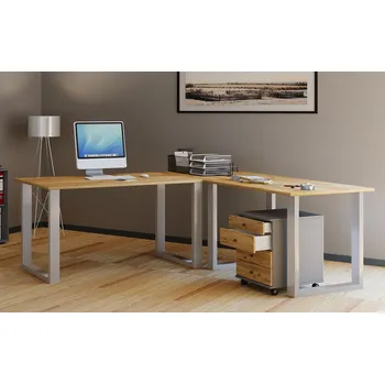 Psací stůl VCM Rohový stůl Lona 160x160x50 U-nohy, dub medový 486757