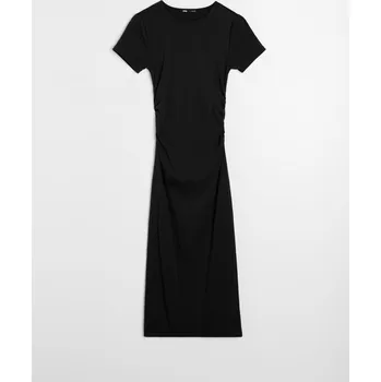 Dámské šaty Sinsay - Bavlněné midi šaty s řasením po stranách - černá - 201GY-99X - 201GY-99X-XXL