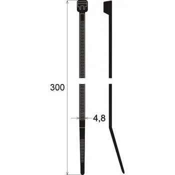 Stahovací páska Stahovací pásky 300 x 4,8 mm