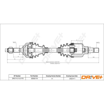 Poloosa kola Hnací hřídel - poloosa Dr!ve+ DP2110.10.0176