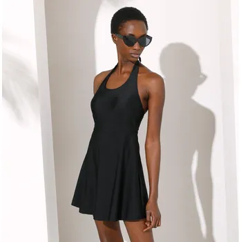 Pánská móda Jednodílné plavky se sukénkou a integrovanými boxerkami Solaro černá 40