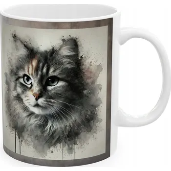 Keramický hrnek 330 ml kočka, šedá kočka