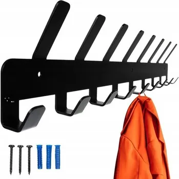 Věšák Nástěnný věšák (17 háčků) - černý