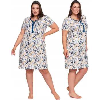 Dámské noční prádlo MORAJ Pohodlná bavlněná Košile Noční rukávem, velikost 5XL