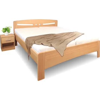 Postel Dřevěná manželská postel z masivu EVITA 6 , masiv buk