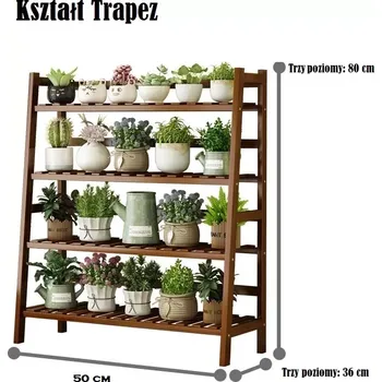 Stojan na květiny Víceúrovňový lichoběžníkový stojan na květiny/ 3úrovňový stojan na květiny, 50 cm
