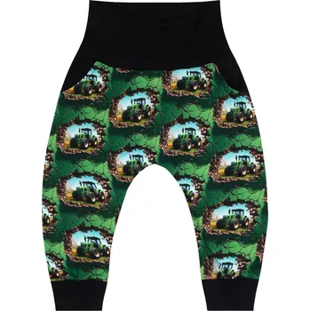 Tepláčky Baggy - Traktory zelené Velikost: 74