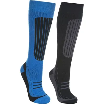 Dámská móda Lyžařské ponožky Trespass Langdon II 2-Pack velikost 4/7 black / bright blue