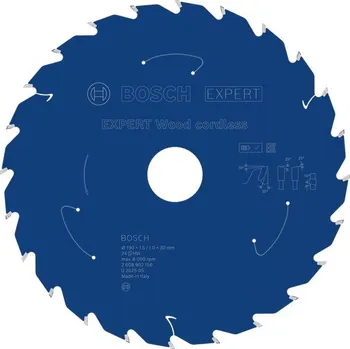 Pilový kotouč BOSCH Pilový kotouč EXPERT Wood cordless, 190 × 1,5/1 × 30 mm, T24 (2.608.902.156)