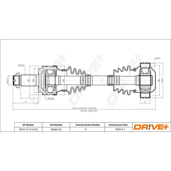 Poloosa kola Hnací hřídel - poloosa Dr!ve+ DP2110.10.0122