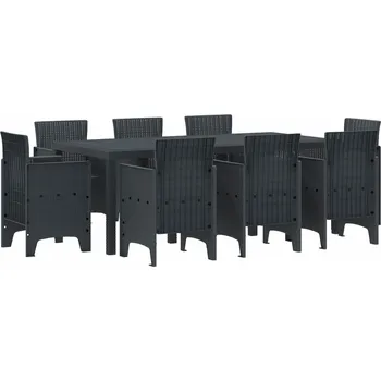 Zahradní sestava vidaXL Zahradní jídelní souprava 9 pcs Antracit Polypropylen [3378572]
