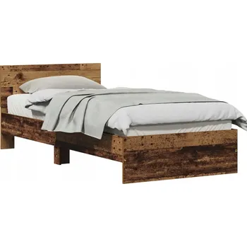 Postel Jednolůžko Rustikální z Masivního Borovicového Dřeva, Hnědé, 120 kg
