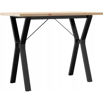 Jídelní stůl Jídelní stůl z masivního borovicového dřeva a ocelovým rámem 100x50x75,5 cm