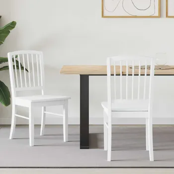 Jídelní židle 2 pcs Bílá 50 x 52,5 x 91 cm Masivní gumové dřevo