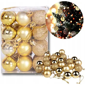 Vánoční dekorace Vánoční Koule hladká, Sady vánoční koule 3 cm 24 ks