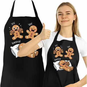 Kuchyňská zástěra Vánoční kuchyňská zástěra dárek VÁNOCE Vtipná JÍST PÍT SPÁT CYKLUS