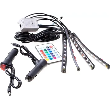 Osvětlení interiéru vozidel LED pásky do interiéru auta s dálkovým ovládáním
