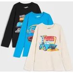 Sinsay - Bavlněné tričko s dlouhými rukávy Hot Wheels 3 pack - vícebarevná - 190GS-MLC - 190GS-MLC-104-2