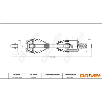 Poloosa kola Hnací hřídel - poloosa Dr!ve+ DP2110.10.0834