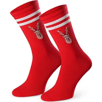 Pánská móda Červené pánské vánoční ponožky Art.136 KL152, RED Velikost: 41/43