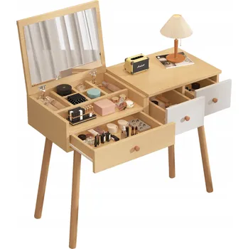 Toaletní stolek KOSMETICKÝ TOALETNÍ STOLEK SE ZRCADLEM kosmetický stolek, dřevěný toaletní stolek