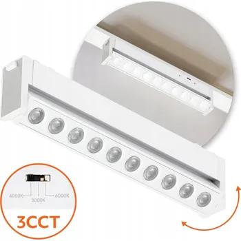 Magnetický lištový reflektor, přisazený, 10W, 3 barvy světla (CCT), bílý