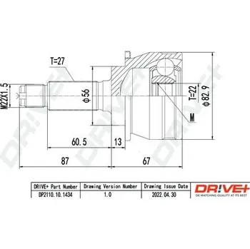 Hřídel nápravy Sada kloubu hnacího hřídele DRIVE+ DP2110.10.1434
