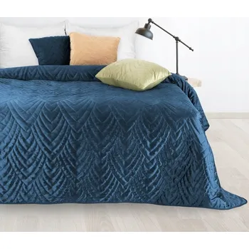 Přehoz na lůžko Přehoz na postel Eurofirany velur 220 cm x 240 cm modrý
