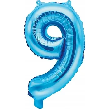 Fóliový balónek Číslice "9", 35 cm, modrý