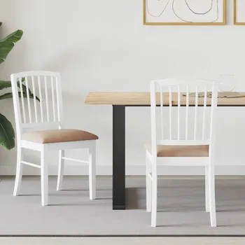 Jídelní židle 2 pcs Bílá 50 x 52,5 x 91 cm Masivní gumové dřevo