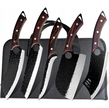 Kuchyňský nůž SADA KUCHYŇSKÝCH NOŽŮ NOŽE KUCHYŇSKÉ 5 KUCHYŇSKÝCH NOŽŮ OCEL Taška na přenášení