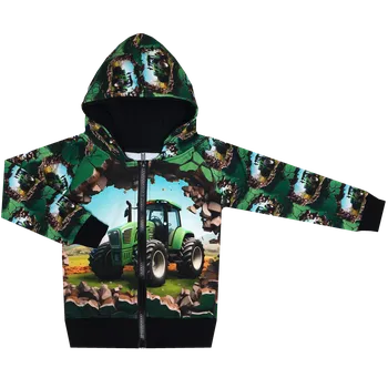 Mikina na zip - Traktory zelené Velikost: 116