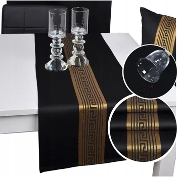 Prostěradlo Bieżnik černý, zlatý 220 x 40 cm