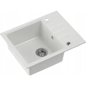 Granitový dřez Jednodřez Quadron Peter 116, granitový, bílý