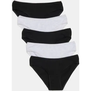 Dámské spodní prádlo Sinsay - Bavlněné kalhotky 5 balení - černá - 589GV-99X - 589GV-99X-M