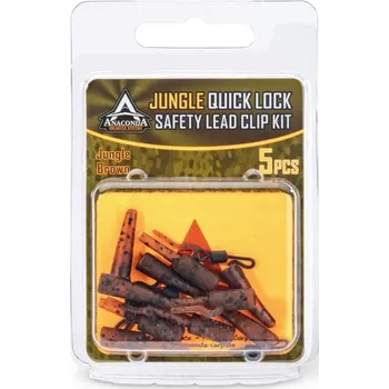 Anaconda klip Jungle Quick Change Safety Lead Clip Jungle hnědá 5 setů