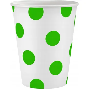 Jednorázové nádobí Papírové Kelímky s pistáciovým hráškem 250 ml 6 ks