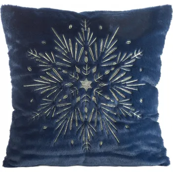 Polštář Povlak na polštář 45x45cm dekorativní Vánoce tmavě modrý
