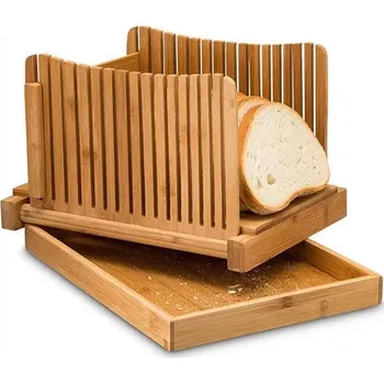 Kráječ na chleba Bambusový kráječ na chléb s tácem na drobky