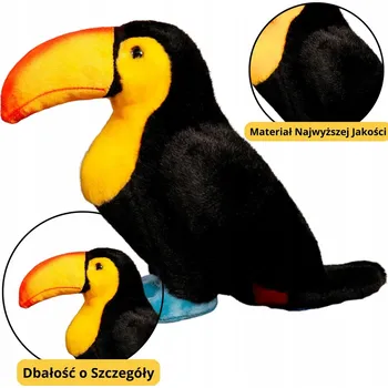 plyšák Plyšová Plyšák Tukan Černý 25 cm