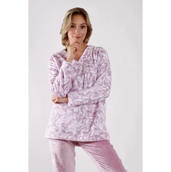 Pánské pyžamo Dámské teplé pyžamo Flora 64569102 - Vestis S lila-bílá