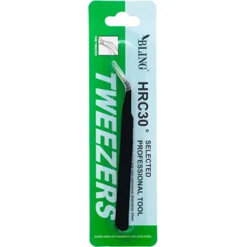 Péče o řasy a obočí Antimagnetická pinzeta na prodlužování a separaci řas BLING, typ II