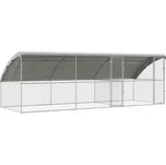 vidaXL Klec na kuřata 3368320 stříbrná