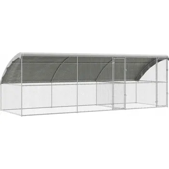 vidaXL Klec na kuřata 3368320 stříbrná